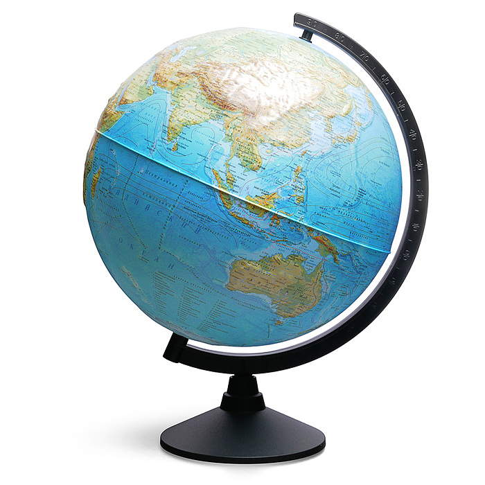 Глобус Земли физический 320мм Рельефный  Классик