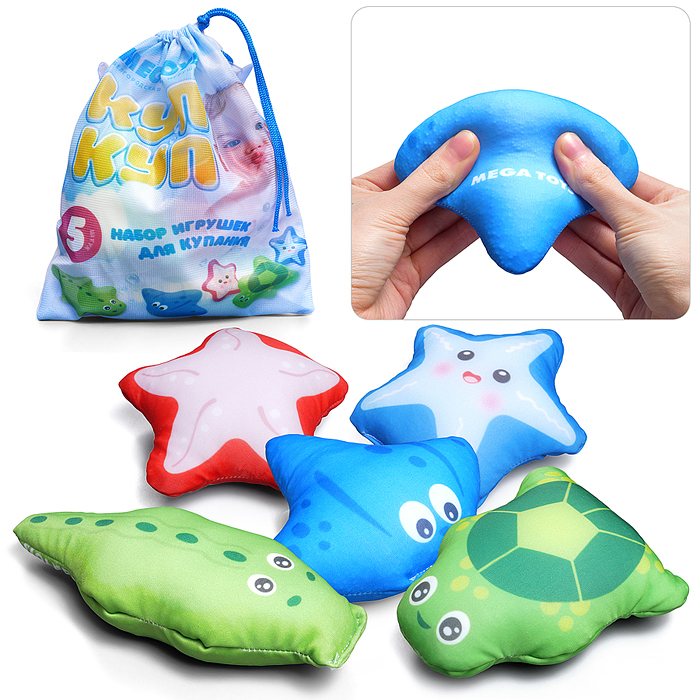 Игрушки антистресс для ванной 5 шт 