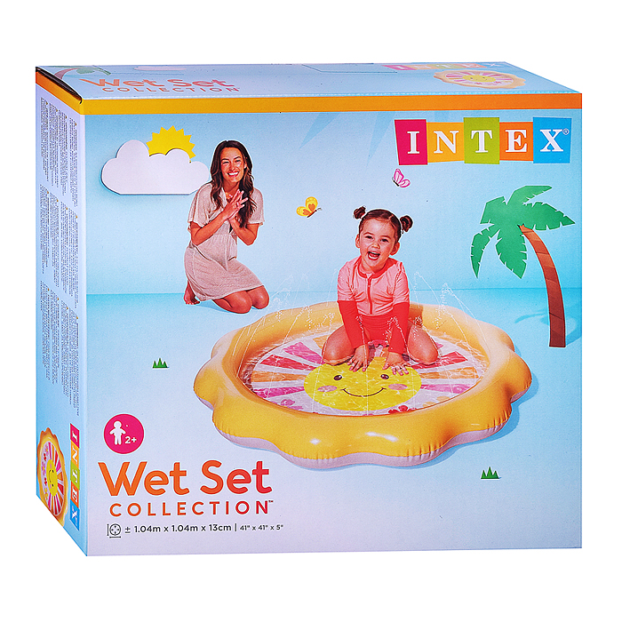 Надувной бассейн с брызгами «Солнышко» 104*104*13см, от 2-х лет, 56126NP, INTEX