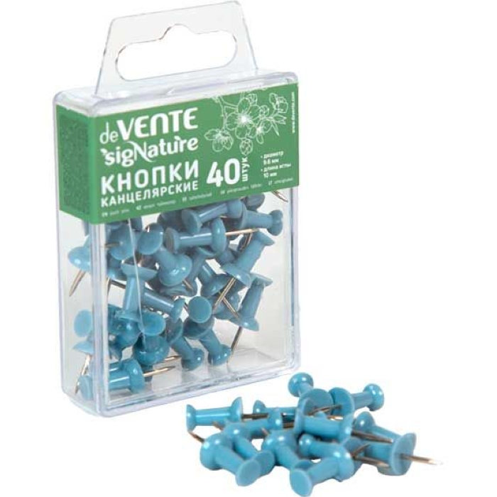 Кнопки канцелярские силовые "SigNATURE" диаметр 9,6 мм, с иглой серебристого цвета, в форме