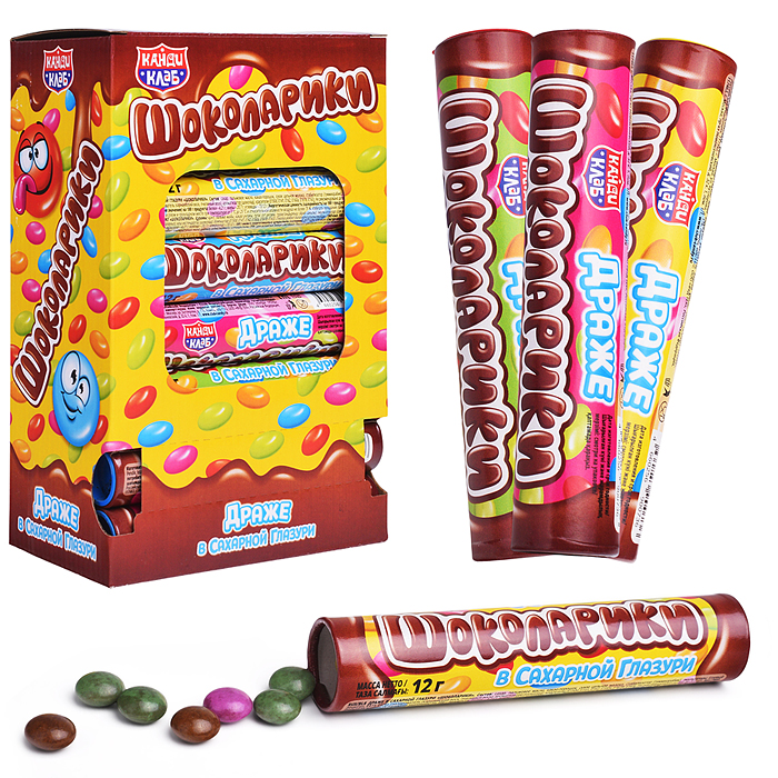 Драже в сахарной глазури "Шоколарики" 12г*24шт Драже в сахарной глазури "Шоколарики" 12г*24шт