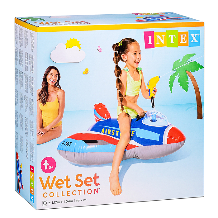 Игрушка надувная для плавания "Истребитель" 117*104 см, 2 цвета, от 3-х лет, 57531NP INTEX