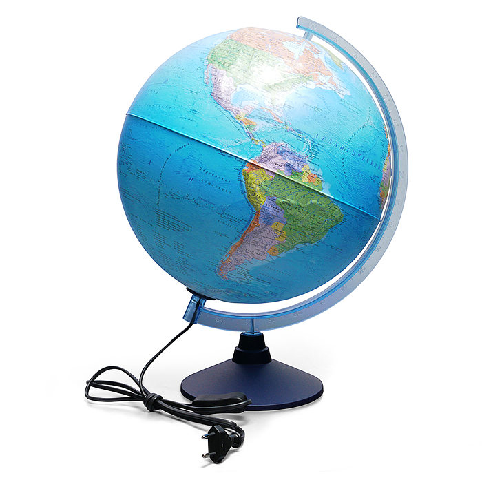 Интерактивный глобус Земли политический рельефный 320мм с подсветкой