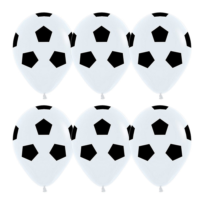 Шар (12''/30 см) Футбольный мяч, Белый, пастель, 5 ст, 25 шт. Шар (12''/30 см) Футбольный мяч, Белый, пастель, 5 ст, 25 шт.