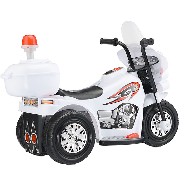 Детский электромотоцикл ROCKET«Мотоцикл шерифа» ,1 мотор 20 ВТ, белый 