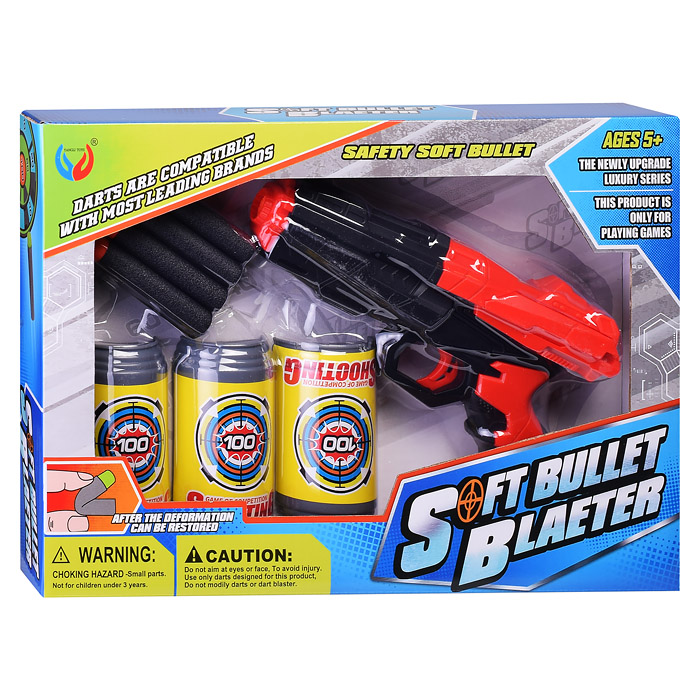 Набор Тир YL-268 "Отряд альфа" (банки для мишени и мягкие пули) в коробке