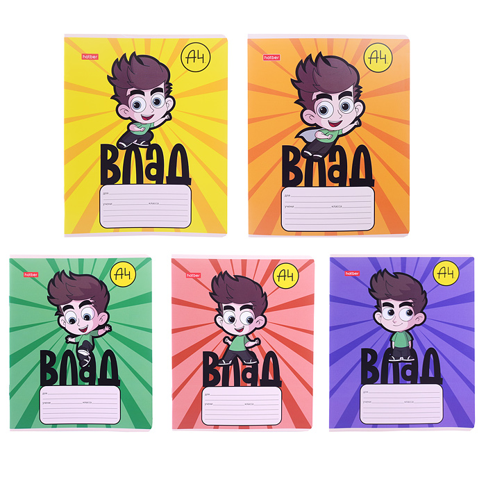 Тетрадь 12л. косая линия "Влад А4" А5 на скобе