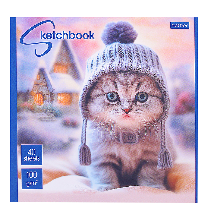 SketchBook блокнот 40л А5 "Котики-артисты" Premium матовая ламинация на скобе