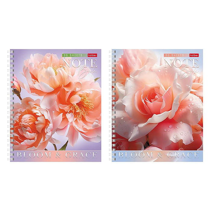 Тетрадь 96л. клетка "Цветение и грация" А5 на гребне