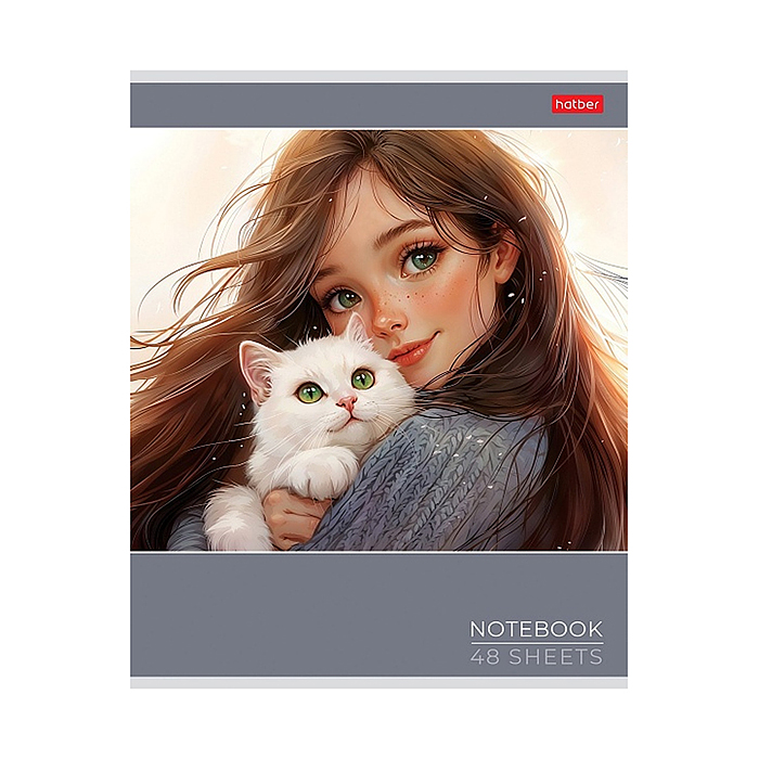 Тетрадь 48л. клетка "Cats and girls" А5 на скобе