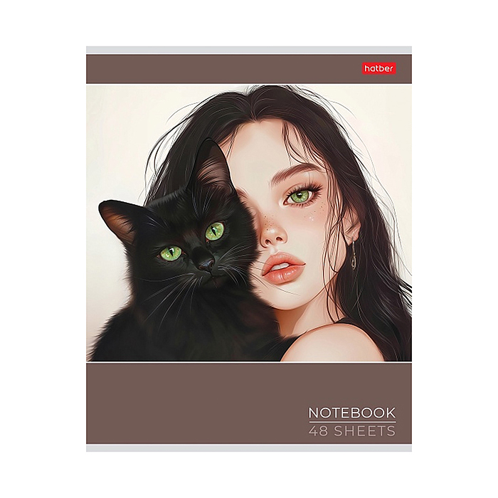 Тетрадь 48л. клетка "Cats and girls" А5 на скобе