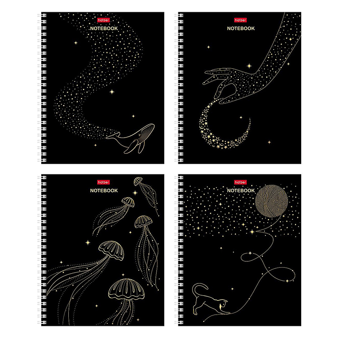 Тетрадь 48л. клетка "Золотая магия" А5 на гребне