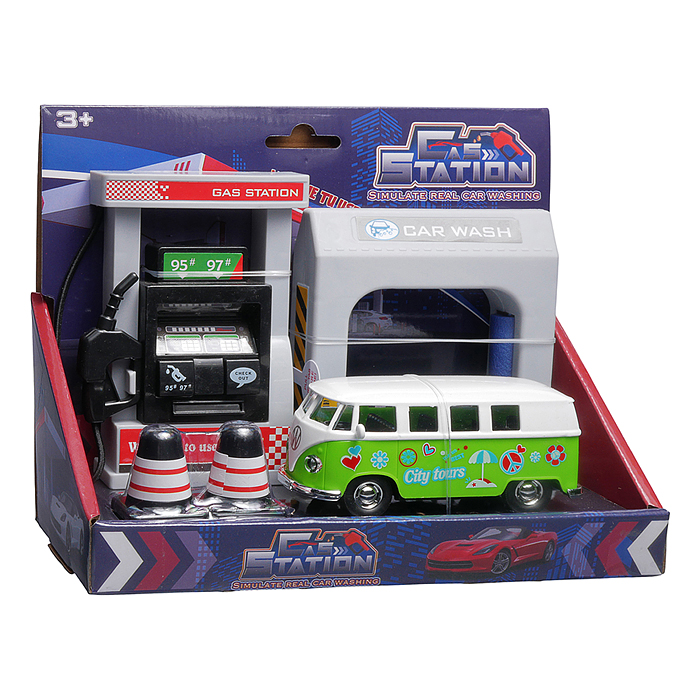 Набор машин 890-47B "Автобусная заправка"  вкоробке