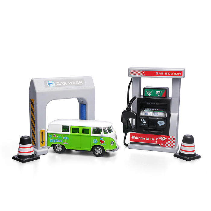 Набор машин 890-47B "Автобусная заправка"  вкоробке