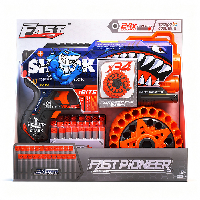 Бластер BH153 "Кибер-Вспышка" с полимерными пулями, в коробке