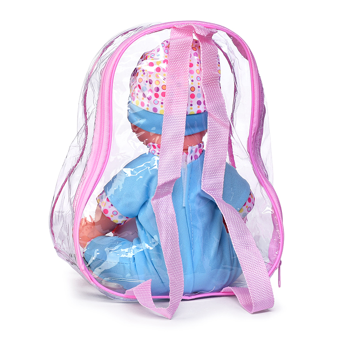 Пупс ZL9916-A1 "Женечка" с аксессуарами, в рюкзаке