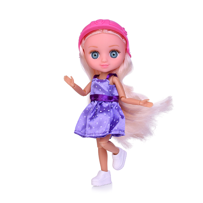 Кукла RR013 "Полина на самокате" с аксессуарами, в коробке