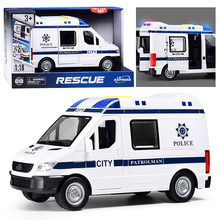 Машина WY1152B "Полиция" 1:10 (свет,звук) в коробке