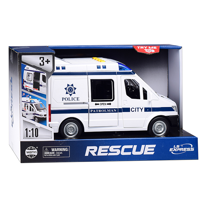 Машина WY1152B "Полиция" 1:10 (свет,звук) в коробке