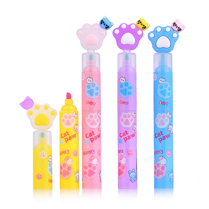 Текстовой маркер сегментный "Кошачья лапка", 3-х цветный, скошенный стержень в дисплее