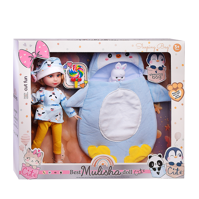 Кукла QJ196A "София" в костюме пингвина,в  коробке