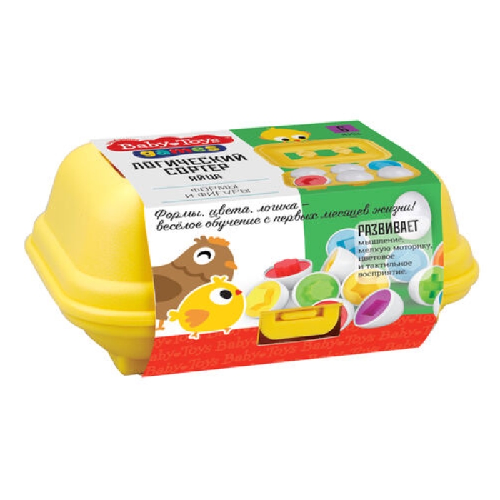 Игра настольная логический сортер "Яйца" Формы и фигуры 6 штук