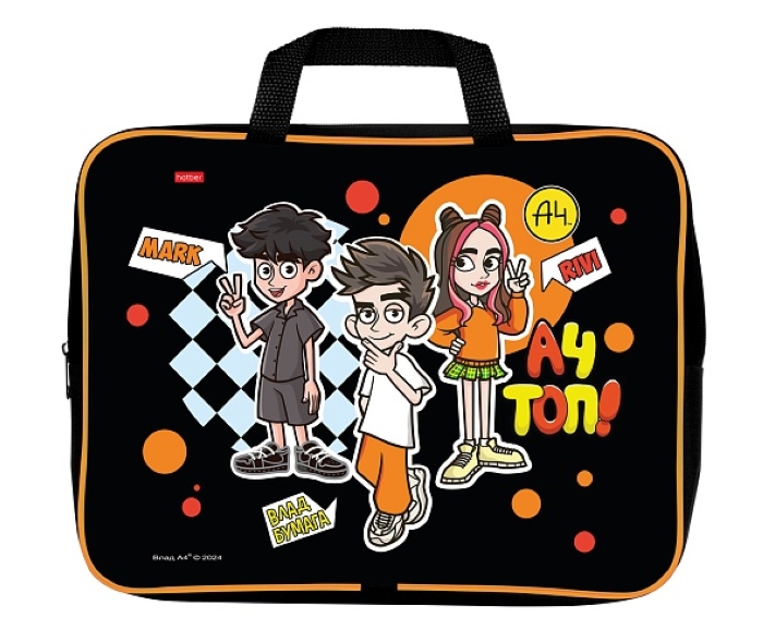 Сумка текстильная с ручками А4ф для тетрадей 350х265х40мм "Влад А4"