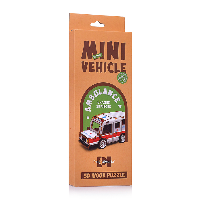 Конструктор дерев.3Д 68017 "Скорая помощь" (19 дет.)