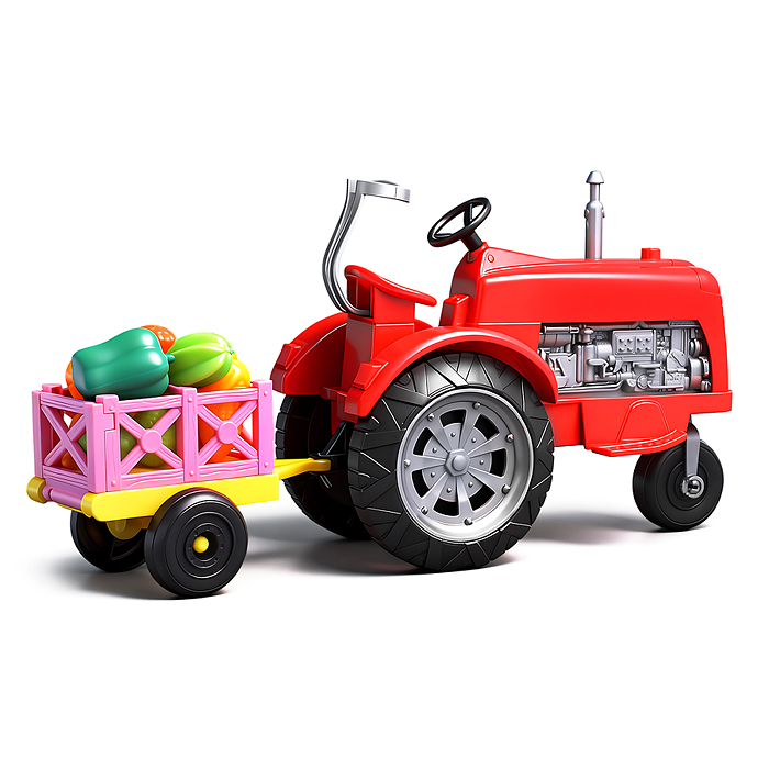 Трактор 568-B "Ферма" с фруктами и овощами, в коробке