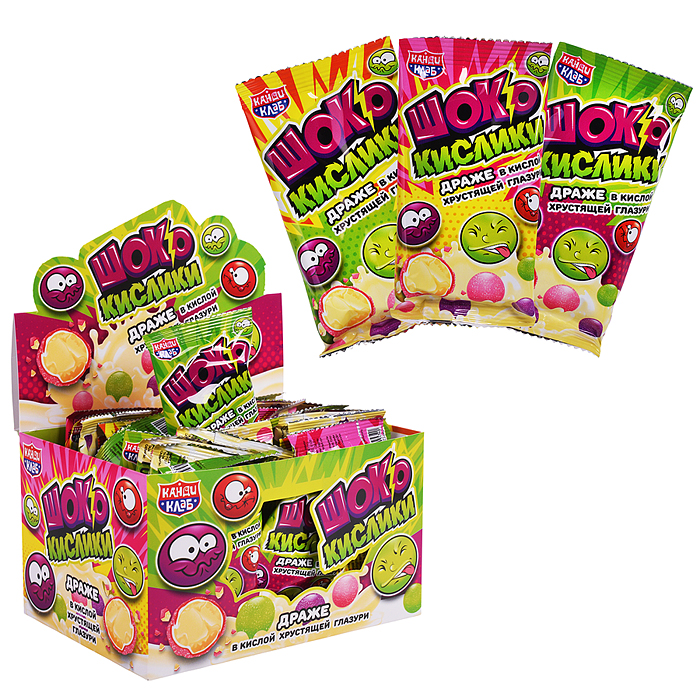 Драже в кислой хрустящей глазури "ШокоКислики" 10г*30шт