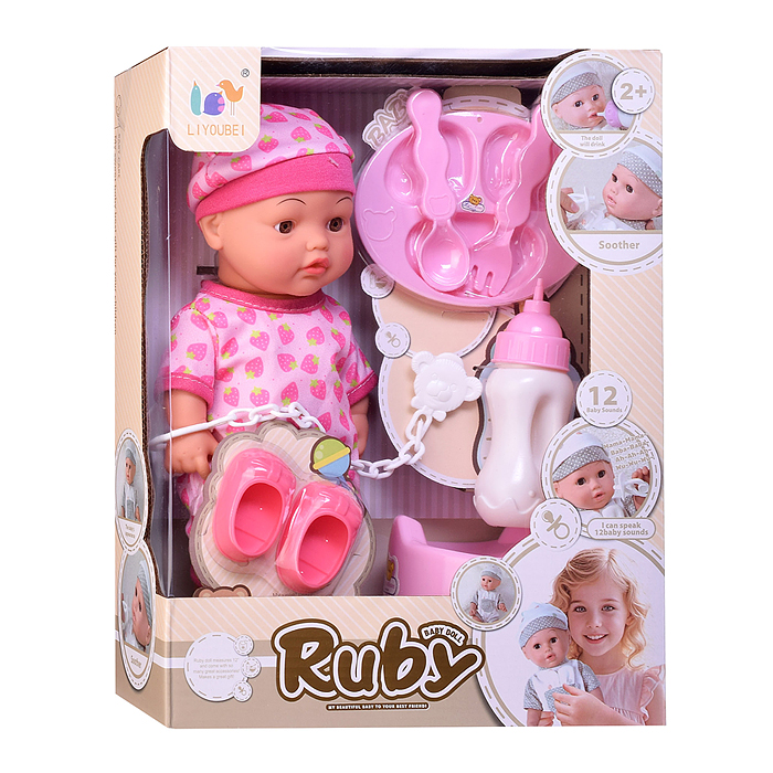 Пупс  L6201E "Виктория" с аксессуарами, в коробке