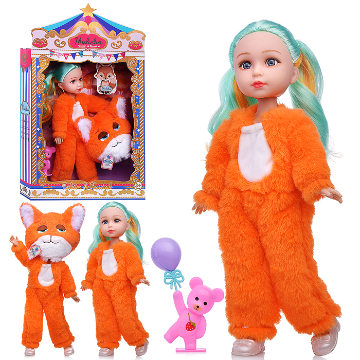 Кукла QJ182 "Белла" в костюме лисички, в коробке