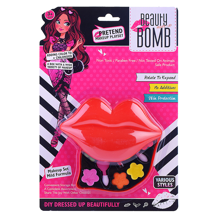 Набор детской косметики 556-2 "Яркие губки" на листе