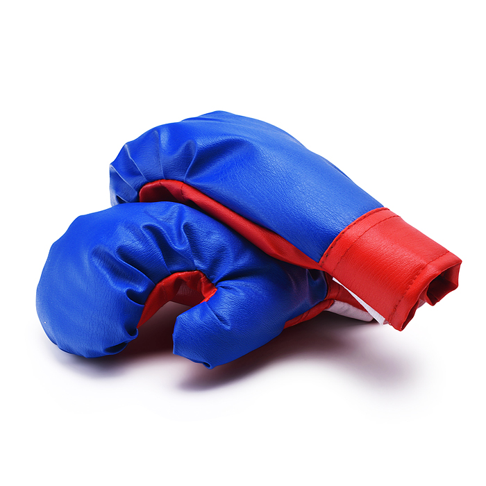 Детский набор для единоборств (макивара, перчатки, лапа) сине красный