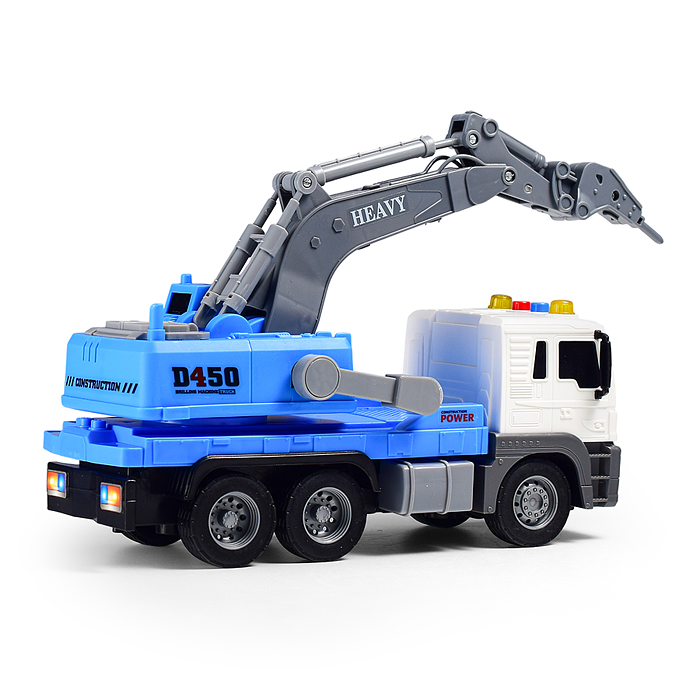 Машина JS104A "СтройМощь" 1:16 (свет, звук) в коробке (цвет синий)