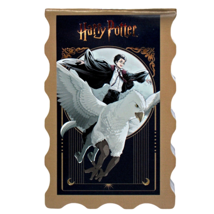 Блокнот фигурный Гарри Поттер, формат А7, 40 листов на скрепке, без линовки, тиснение золотой