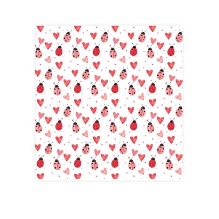 Упаковочная бумага "Сердечки с божьими коровками" 70х100