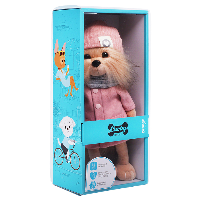 Lucky Yoyo: Розовое пальто 37 с каркасом, коробка 44 см 