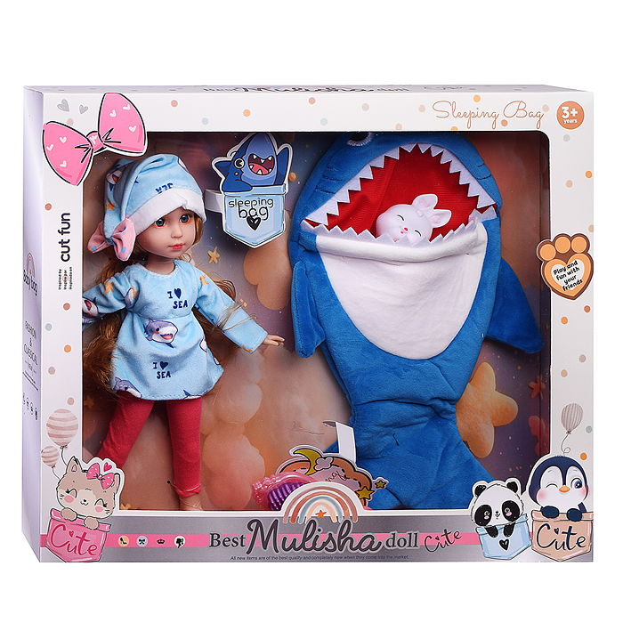 Кукла QJ196 "Николь" в костюме акулы, в коробке