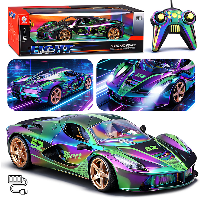 Машина JT738 "Голографик" р/у, 27 MHz, в коробке