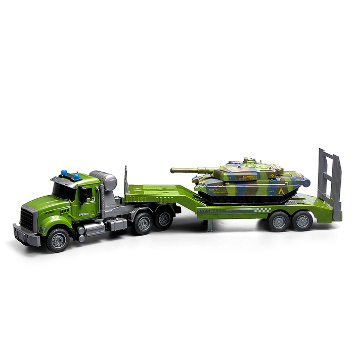 Машина YJ-134-13 "Военный грузовик" с танком р/у 27 MHz, в коробке