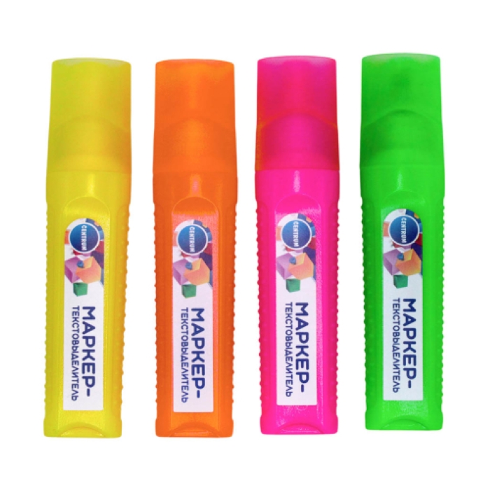 Маркеры-текстовыделители, Неон, 4 шт, в ПВХ-упаковке