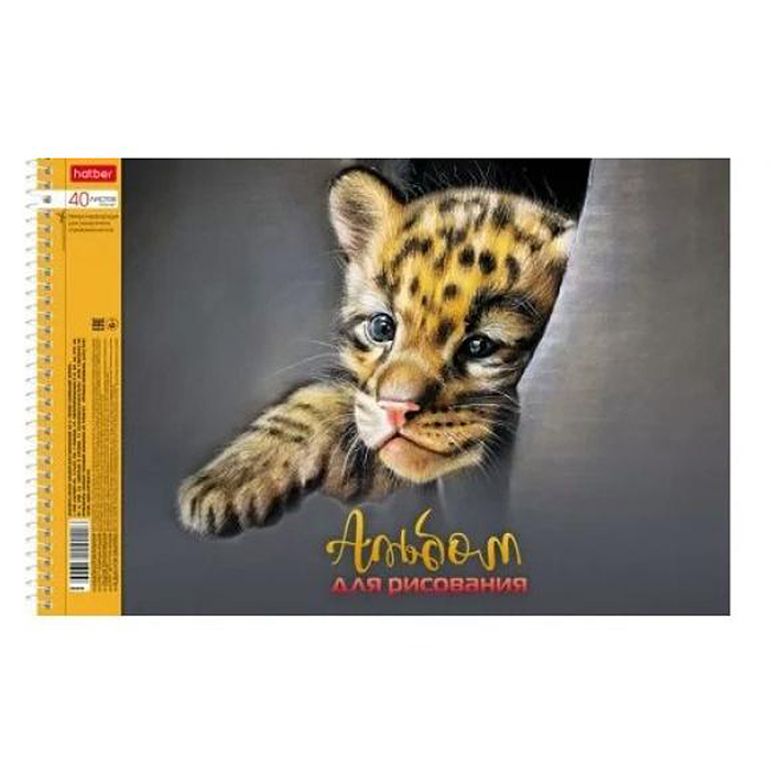 Альбом для рисования 40л "Глазки, ушки, носик" А4 перфорация на отрыв на спирали тиснение 