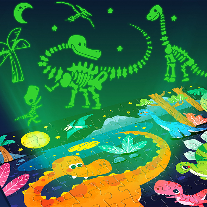 Пазл 88751 "Динозавры" светится в темноте (96 дет.)