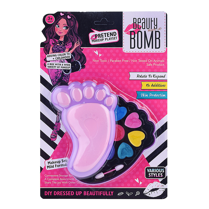 Набор детской косметики 556-3 "Яркий след" на листе