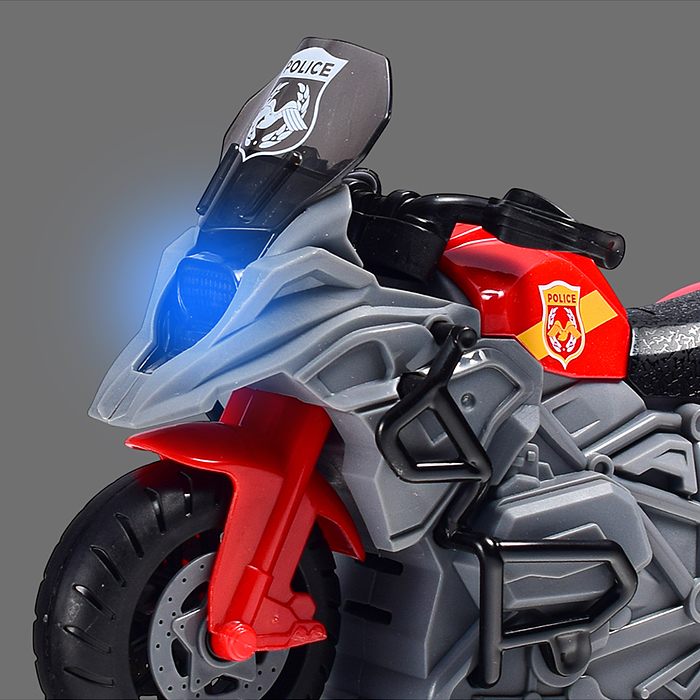 Мотоцикл JS196C "Полицейский байк" 1:20 (свет, звук) в коробке (цвет красный)