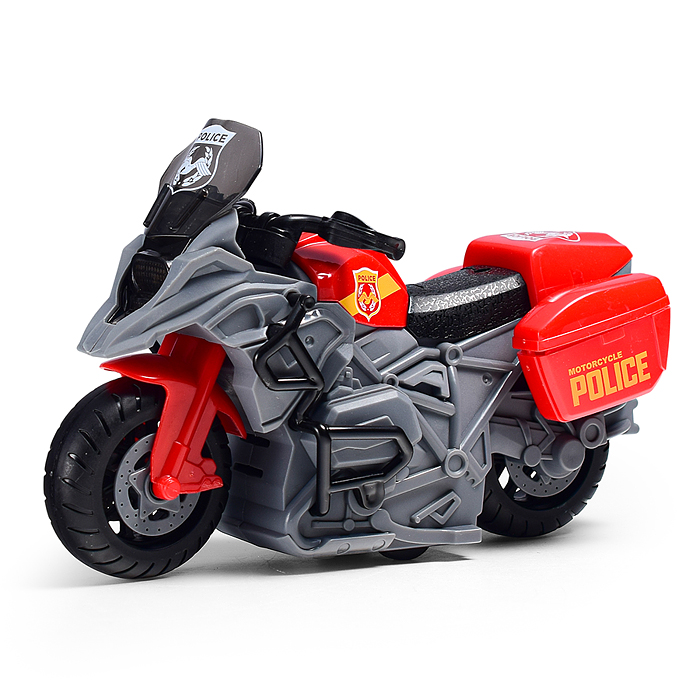 Мотоцикл JS196C "Полицейский байк" 1:20 (свет, звук) в коробке (цвет красный)