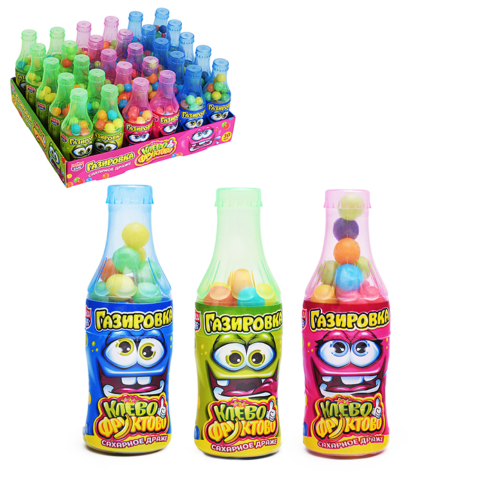 Сахарное драже с хрустящей начинкой "Газировка Клёво-Фруктово" 10г*30шт