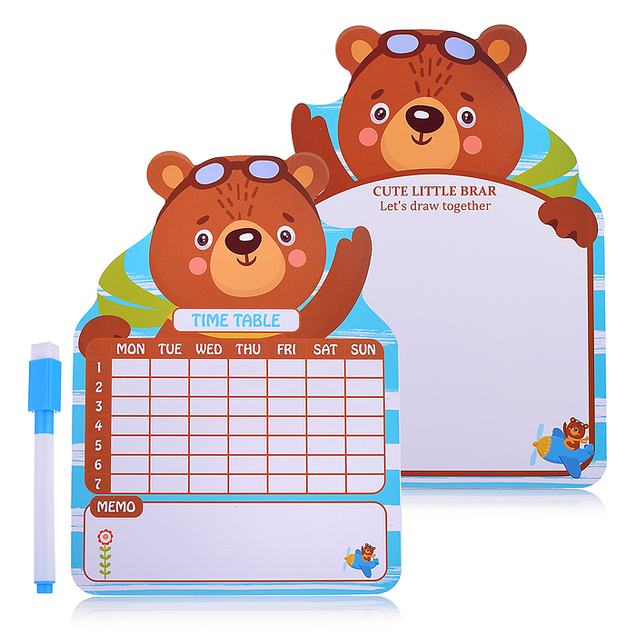 Доска для рисования JF-369-3 "Рисуй с медвежонком" в пакете