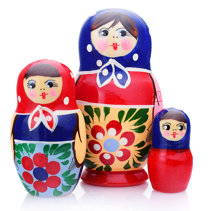 Матрешка 3 в 1 "Загорская роспись"/ окрашенная 